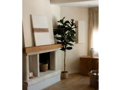 Cuadro decorativo sobre lienzo de algodón con marco de madera blanco pintado artesanalmente con pintura al oleo de 80x100cm - BRISA - DECOWOOD