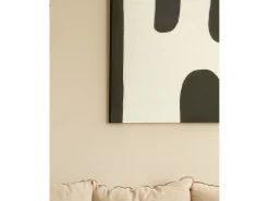 Cuadro decorativo sobre lienzo de algodón con marco de madera marrón oscuro pintado artesanalmente con pintura al oleo de 60x80cm - KIKA - DECOWOOD