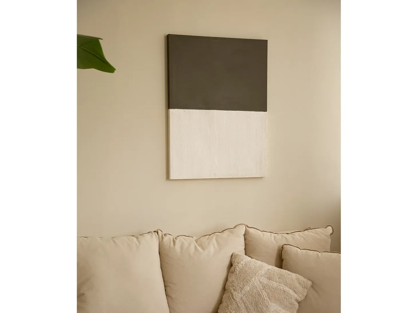 Cuadro decorativo sobre lienzo de algodón con marco de madera blanco pintado artesanalmente con pintura al oleo de 80x100cm - MARINA - DECOWOOD