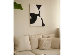 Cuadro decorativo sobre lienzo de algodón con marco de madera blanco pintado artesanalmente con pintura al oleo de 80x100cm - MISIA - DECOWOOD