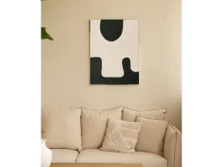 Cuadro decorativo sobre lienzo de algodón con marco de madera marrón claro pintado artesanalmente con pintura al oleo de 100x150cm - VARO - DECOWOOD