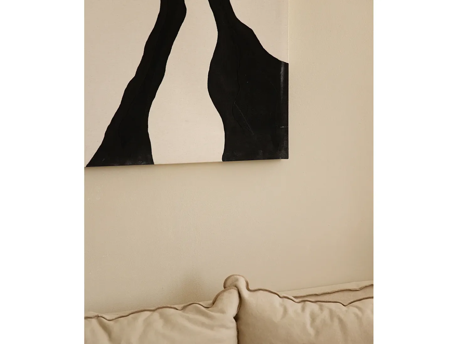 Cuadro decorativo sobre lienzo de algodón con marco de madera blanco pintado artesanalmente con pintura al oleo de 100x150cm - KUSAMA - DECOWOOD