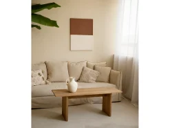 Cuadro decorativo sobre lienzo de algodón con marco de madera blanco pintado artesanalmente con pintura al oleo de 80x100cm - MARINA - DECOWOOD