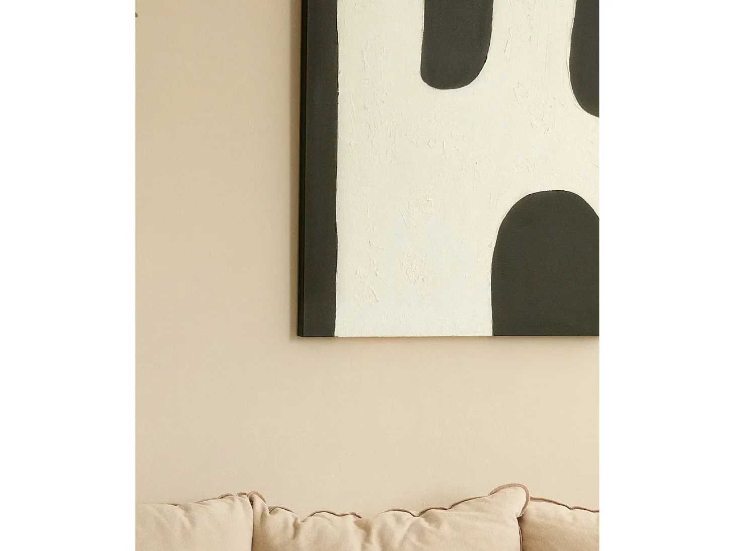 Cuadro decorativo sobre lienzo de algodón con marco de madera negro pintado artesanalmente con pintura al oleo de 80x100cm - KIKA - DECOWOOD