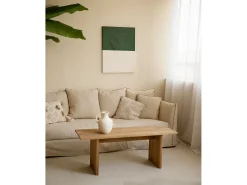 Cuadro decorativo sobre lienzo de algodón con marco de madera marrón claro pintado artesanalmente con pintura al oleo de 100x150cm - MARINA - DECOWOOD