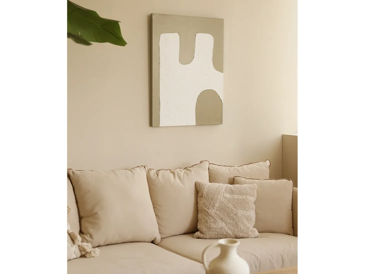 Cuadro decorativo sobre lienzo de algodón con marco de madera negro pintado artesanalmente con pintura al oleo de 80x100cm - KIKA - DECOWOOD