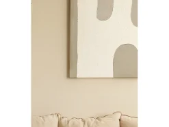 Cuadro decorativo sobre lienzo de algodón con marco de madera blanco pintado artesanalmente con pintura al oleo de 100x150cm - KIKA - DECOWOOD