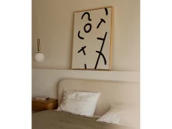 Cuadro decorativo sobre lienzo de algodón con marco de madera blanco pintado artesanalmente con pintura al oleo de 80x100cm - VIRGINIA - DECOWOOD