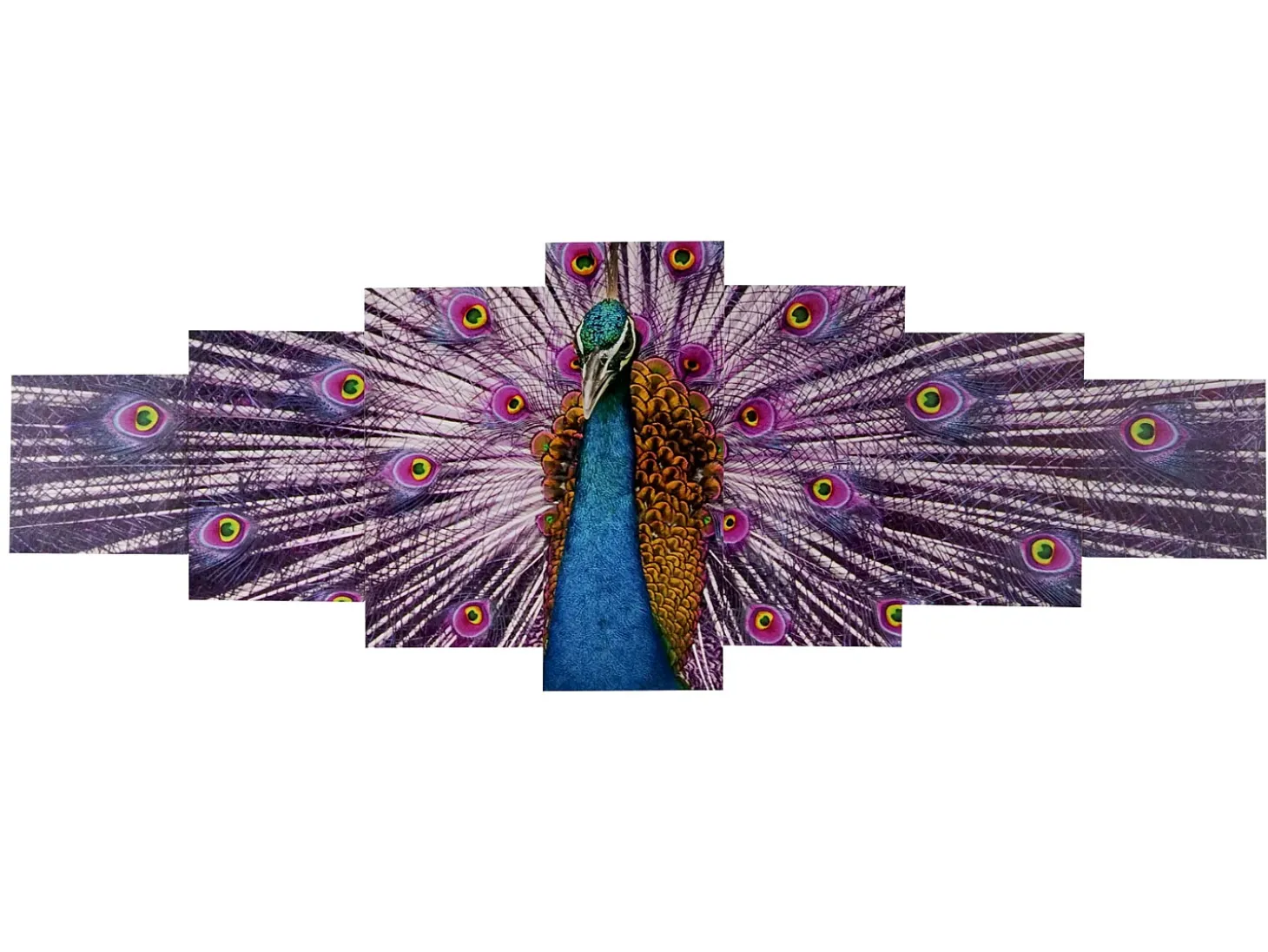 Cuadro H375 Pavo real (7 piezas), Pavo real