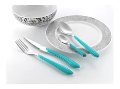 Cubertería de 24 piezas Amefa Eclat Azul Turquesa Moderna y Brillante