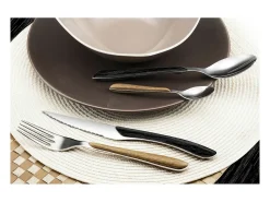 Cubertería de 24 piezas Eclat Nature Madera Negra - Estilo Escandinavo