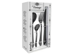 Cubertería de 16 piezas Instinct Noir Mat Amefa - Cubiertos de Acero Inoxidable