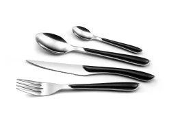 Cubertería Moderna Eclat Negro 24 piezas