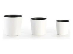 Cubre macetas de resina blanca - Lote de 3