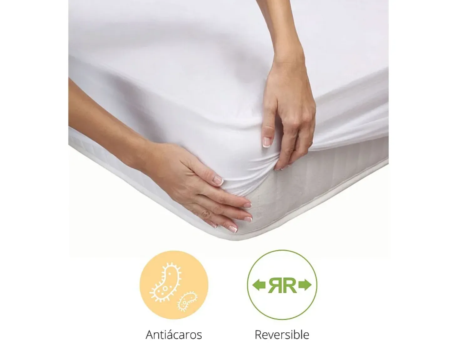 Cubrecolchón acolchado de 135x190-200x26 cm absorbente y transpirable en blanco Zafir