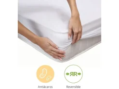 Cubrecolchón acolchado de 90x190-200x26 cm absorbente y transpirable en blanco Zafir
