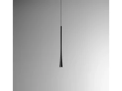 Dafne - Lámpara colgante LED negra 7W 3000K IP20 - Plafón LED de diseño minimalista en aluminio - Fuente de alimentación incluida - L. máx. 145cm