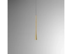 Dafne - Lámpara colgante LED oro 7W 3000K IP20 - Plafón LED de diseño minimalista en aluminio - Fuente de alimentación incluida - L. máx. 145cm