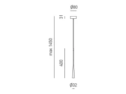 Dafne - Lámpara colgante LED oro 7W 3000K IP20 - Plafón LED de diseño minimalista en aluminio - Fuente de alimentación incluida - L. máx. 145cm