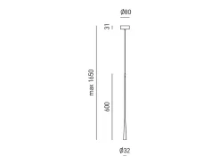 Dafne lámpara colgante LED blanca 7W 3000K IP20 diseño minimalista aluminio fuente incluida largo máx 165cm