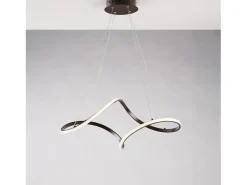 Dana - Lámpara de suspensión en metal y aluminio lacado marrón con LED integrado y cables eléctricos orientables L. 65 X 38 - BL328-SCA