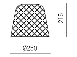 Difusor de cristal ahumado para lámparas colgantes - acabado pantalla transparente, diseño decorativo, casquillo E27 (vidrio pequeño) d.25X21,5