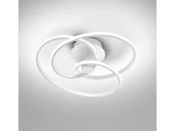 Diva - Plafón LED de diseño moderno 40W regulable - Aluminio blanco satinado, luz cálida 3000K, 2500lm, difusor de silicona