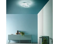 Diva - Plafón LED de diseño moderno 40W regulable - Aluminio titanio, luz cálida 3000K, 2500lm, difusor de silicona