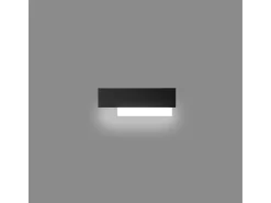 Doha - Aplique LED moderno 15W - Aluminio blanco y negro, luz cálida 3000K, 1270lm, difusor bisatinado, IP20, l.40x13,5cm