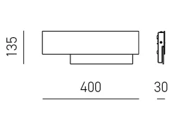Doha - Aplique LED moderno 15W - Aluminio blanco, luz cálida 3000K, 1270lm, difusor bisatinado, IP20, l.40x13,5cm