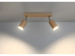 Doppio Faretto Incasso Luce Legno Naturale GU10 Foco empotrado Twin Madera Natural GU10