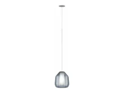 Double Skin Sosp. 1 Luce E27 Con Cavo Cm 250 Beta Blu E Rosone Da Incasso Cromo