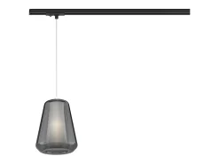 Double Skin Sosp. 1 Luce E27 Con Cavo Cm 250 Gamma Fume E Prendi Corrente Nero Per Binario Mono