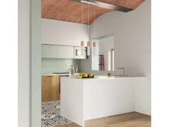 Downlight a plafone Flush Light bianco, legno naturale GU10 Focos empotrables de superficie Flush Light Blanco, Madera natural GU10