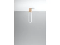 Downlight a plafone Flush Light bianco, legno naturale GU10 Focos empotrables de superficie Flush Light Blanco, Madera natural GU10