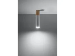 Downlight a plafone Flush Light bianco, legno naturale GU10 Focos empotrables de superficie Flush Light Blanco, Madera natural GU10