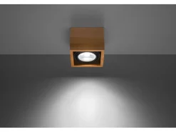 Downlight a plafone Square Incasso Luce Legno Naturale GU10 Focos empotrables de superficie Cuadrado Flush Light Madera natural GU10