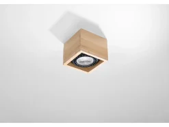 Downlight a plafone Square Incasso Luce Legno Naturale GU10 Focos empotrables de superficie Cuadrado Flush Light Madera natural GU10