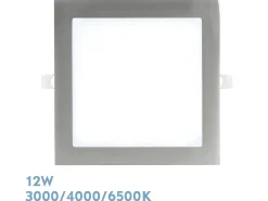 Downlight Cuadrado Modelo Abaco Niquel Abaco 12w