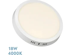 Downlight De Superficie Redondo Blanco Modelo Thulita 18w