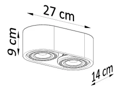Downlight doppi da superficie ovale grigio GU10 Downlights dobles de superficie ovalada gris GU10
