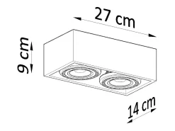 Downlight doppi da superficie Rettangolo Grigio GU10 Downlights Gemelos de Superficie Rectangular Gris GU10