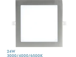 Downlight Empotrar Abaco Niquel 24w 3000-4000-6500k Cuadrado