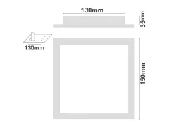 Downlight LED Ultraslim Empotrable Cuadrado 9W 720lm 13x13cm Blanco Calido Eilen
