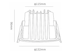 Downlight LED 18W Circular HOTEL Corte Ø 115 mm VisualConfort UGR11 4000K Blanco Neutro