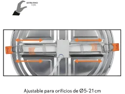 Downlight Modelo Lejania Empotrable 20w Con Corte Ajustable 5-21d