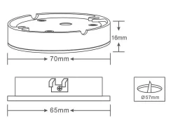 Downlight Plafón LED Bajo Mueble 3W 12V DC Circular Ø70 mm Seleccionable (Cálido-Neutro)