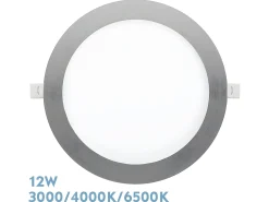 Downlight Silex Niquel 12w 3000-4000-6500k Redondo Led