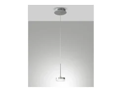 Dunk - Lámpara colgante individual en aluminio satinado de Fabas Luce - LED regulable de 8 W, diseño moderno