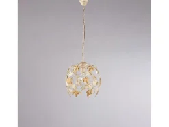Edera - Lámpara de araña marfil y oro antiguo con cristal de strass, 1 luz, 97 cm Ø30